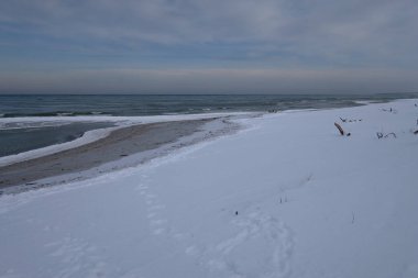 Kış denizinin kıyısında