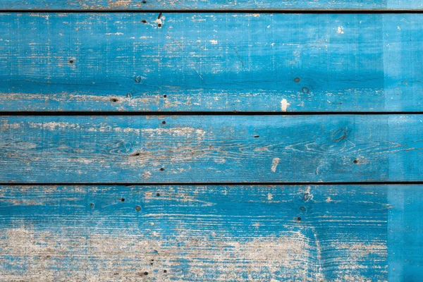 Stare Zagrożone Wiejskie Drewniane Deski Ściany Zużytych Niebieskiej Farby Tekstury — Zdjęcie stockowe