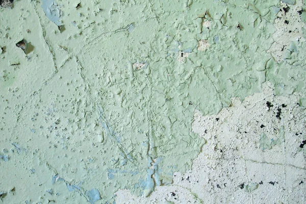 Vecchia Parete Con Vernice Verde Peeling Fondo Grunge Texture — Foto Stock