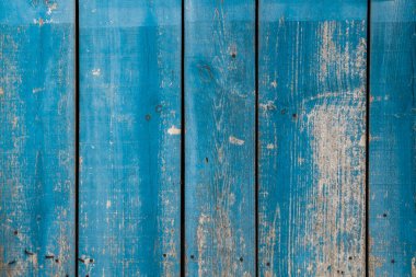 Eski sıkıntılı ahşap tahta duvarlar, aşınmış mavi boya, grunge ahşap doku veya arka plan 