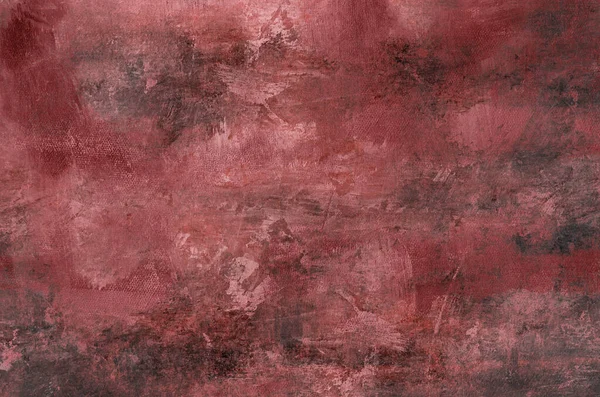Красная Абстрактная Живопись Фоне Гранжа Холста Текстуры — стоковое фото