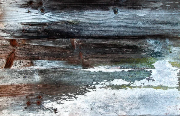 Old Distressed Wooden Planks Wall Worn Out Paint Grunge Rustic — Stock Photo, Image