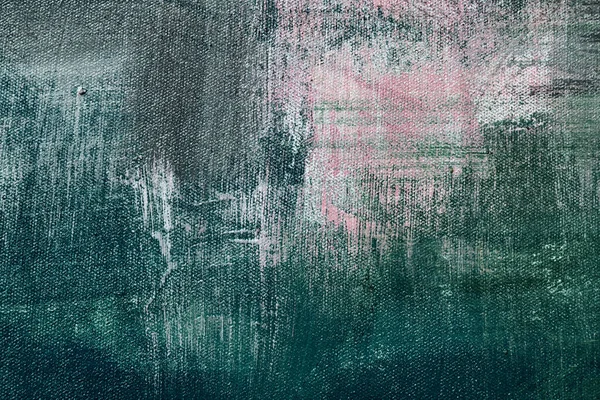 Donkergroene Abstracte Schilderkunst Achtergrond Doek Textuur — Stockfoto