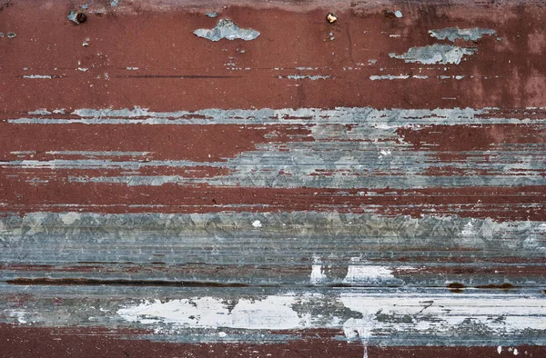 Worn Out Peeling Paint Old Metal Sheet Grunge Background Texture — Stock Photo, Image