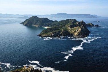 Galiçya Ulusal Parkı Atlantik Adaları, Pontevedra, İspanya 'daki San Martino Adası ve Da Porta Deniz Feneri
