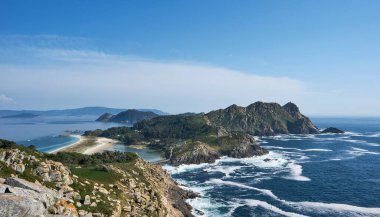 Monteagudo Adası, Islas Cies, Galiçya Ulusal Parkı Atlantik Adaları, Pontevedra, İspanya