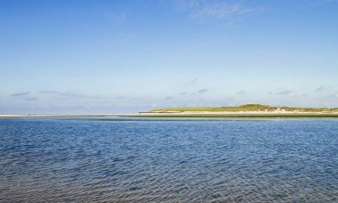 De Slufter doğa koruma alanındaki bataklık manzarası, Hollanda 'nın kuzeyindeki Texel adasındaki Nationaal Park Duinen van Texel
