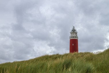 Teksas adasındaki Eierland Deniz Feneri, Wadden Denizi, Kuzey Hollanda, Hollanda