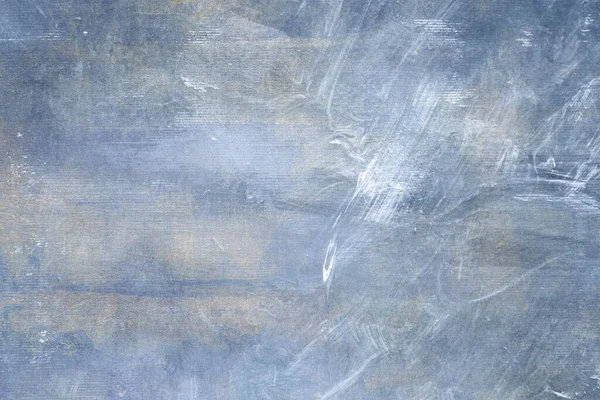 抽象的な青灰色のキャンバス上の絵画 グランジの背景やテクスチャ — ストック写真