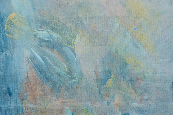 Pintura Azul Sobre Tela Fundo Abstrato Textura — Fotografia de Stock