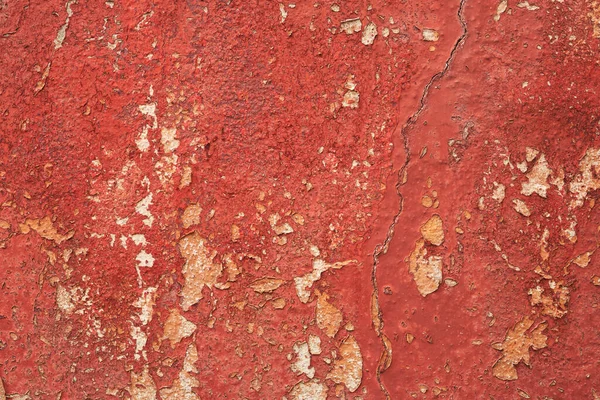 赤い剥離塗料 グランジの背景やテクスチャを身に着けている古い壁の詳細 — ストック写真