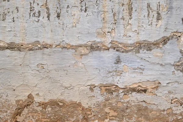 Oude Ruïne Kalkgewassen Witte Muur Met Schilferende Gips Grunge Achtergrond — Stockfoto