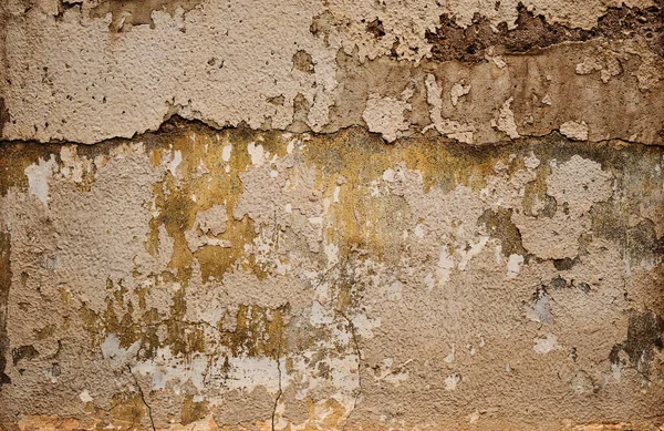 Oude Ruïne Muur Met Schilferende Gips Grunge Achtergrond Textuur — Stockfoto