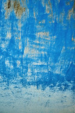Eski mavi boyanmış paslı metal levha grunge arkaplan veya doku 
