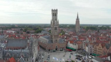 Bruges, Belçika Çan Kulesi Hava perspektifinden geniş bir görüş sağlar