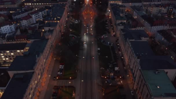 街の上にある美しい宮殿の建物へと続くマジェスティック通りの景色、ドローンの視点からドイツのミュンヘンを見下ろすマキシミリアヌム傾斜 — ストック動画
