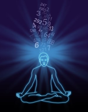 Number Streaming Meditation  clipart