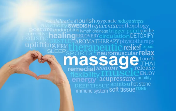 Kärlek Massage Word Cloud — Stockfoto