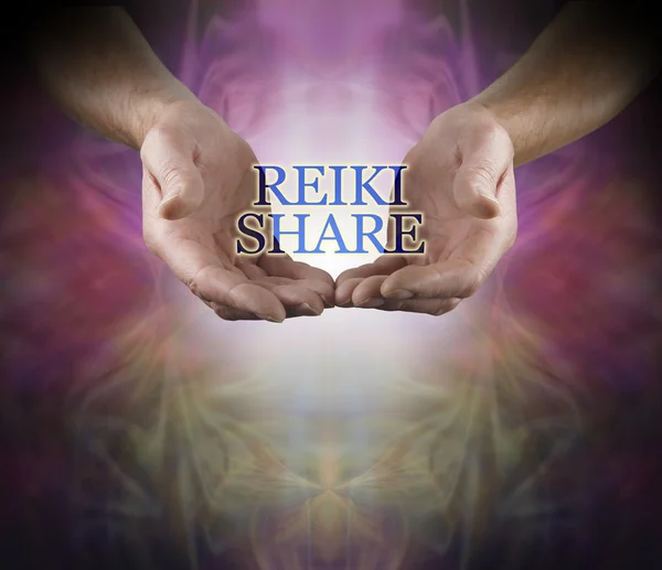 Вас запрошують на Reiki Share — стокове фото