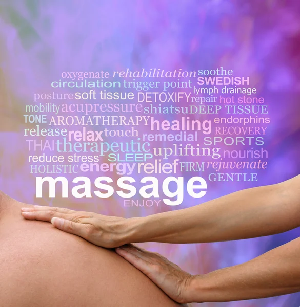 Benefits of Body Massage Words — Stock Photo, Image