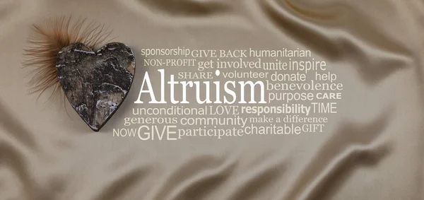 Слова Связанные Альтруизмом Золотое Слово Облако Знамя Облако Слова Altruism — стоковое фото