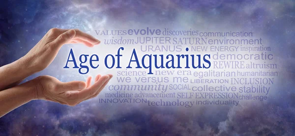 Woorden Verband Met Het Omarmen Van New Age Aquarius Word — Stockfoto