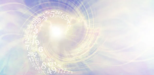 Spiralling Numerologi Meddelande Banner Blek Lila Och Citron Metafysiska Spiral — Stockfoto