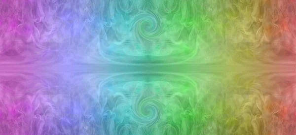 Rainbow Spiraling Vortex Banner Sfondo Bellissimo Campo Energetico Etereo Simmetrico — Foto Stock
