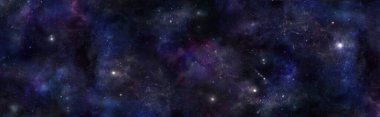 Dark Night Sky Deep Space arka planı - Geniş karanlık uzay çok renkli bayrak bulut oluşumunu, gezegenleri, yıldızları ve mavi renkleri gösteriyor