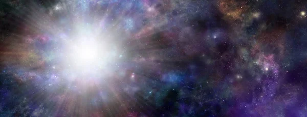 Fenomenalne Deep Space Light Event Niebiański Ciemnoniebieski Przestrzeni Kosmicznej Nocy — Zdjęcie stockowe
