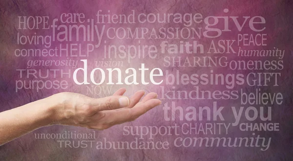 Donate Word Wall — Stock Photo, Image