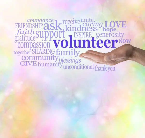 Please volunteer bokeh background — Stock Photo, Image