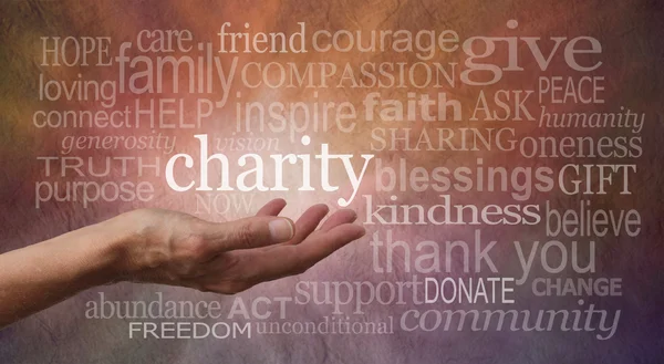 Warm Charity Word Wall — Stock Photo, Image