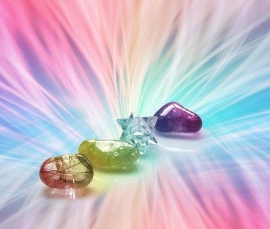 Rainbow Healing Crystals clipart