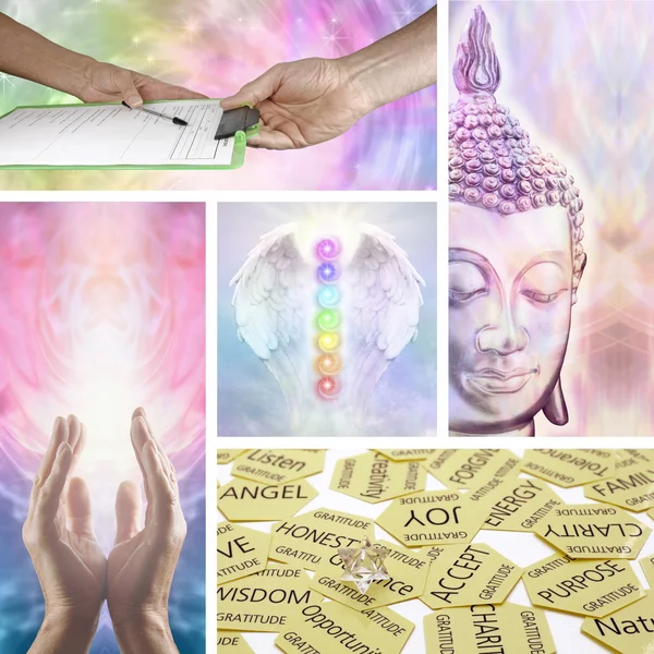 Holistic Healing Therapy Collage — Stock Photo, Image