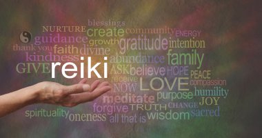 Reiki in the palm of your hand clipart