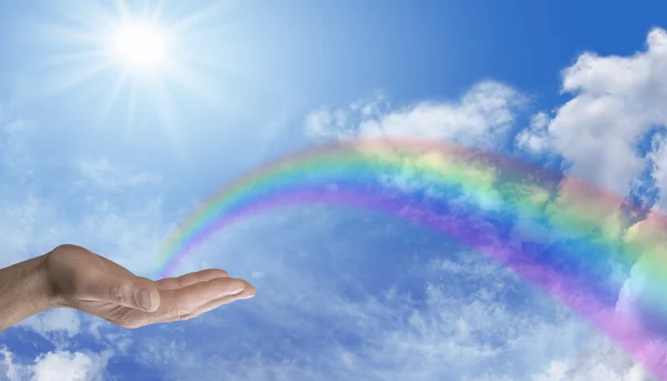 Regenbogenheilung senden — Stockfoto