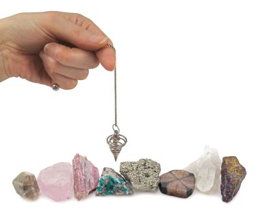 Dowsing mineral specimens clipart
