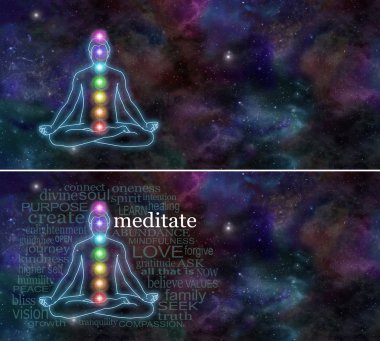 Kozmik çakra meditasyon Web sitesi Banner x 2
