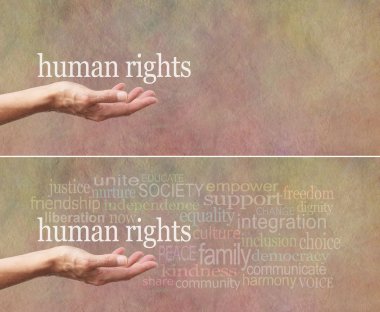 Human Rights is in Our Hands campaign banner clipart