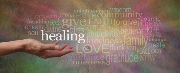 Wise Healing Words Parchment Website Header
