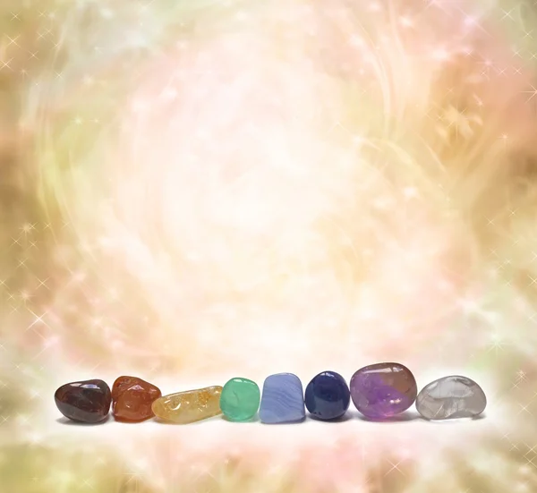 Chakra Crystals emitting beautiful energy — Stock Photo, Image