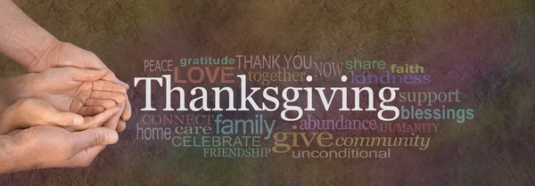 Thanksgiving Word Cloud Website Banner — Stock Photo, Image