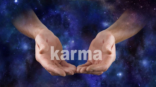 Kozmikus Karma van a kezedben — Stock Fotó