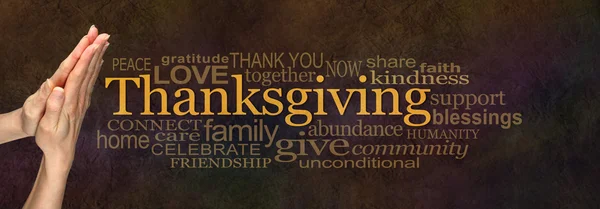 Bannière de site Web Word Cloud de Thanksgiving — Photo