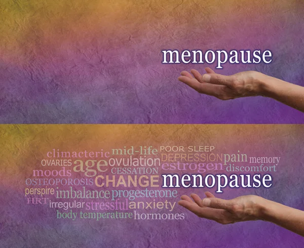 Menopausia palabra nube signos y síntomas — Foto de Stock