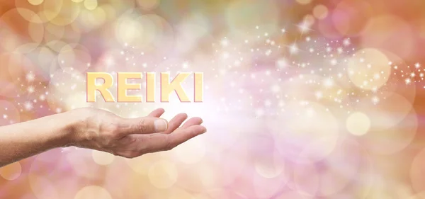 Golden Reiki Healing Energy Share — Stock Photo, Image