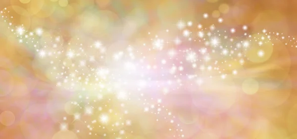 Golden Starry glitter caldo tonica bokeh sfondo banner — Foto Stock