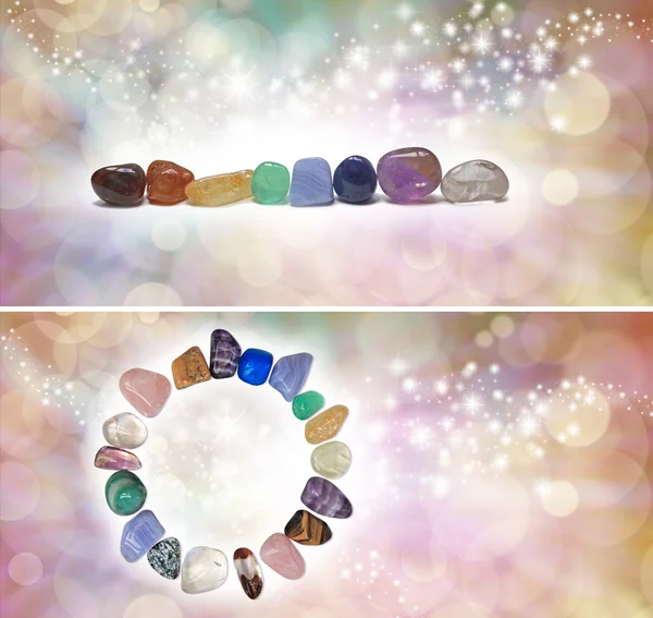 Chakra Crystal Headers x 2 — Fotografie, imagine de stoc