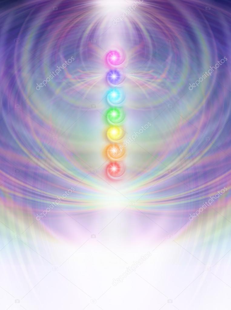 Seven Chakras in subtle energy field background